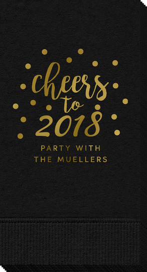 Confetti Dots Cheers to the New Year Guest Towels